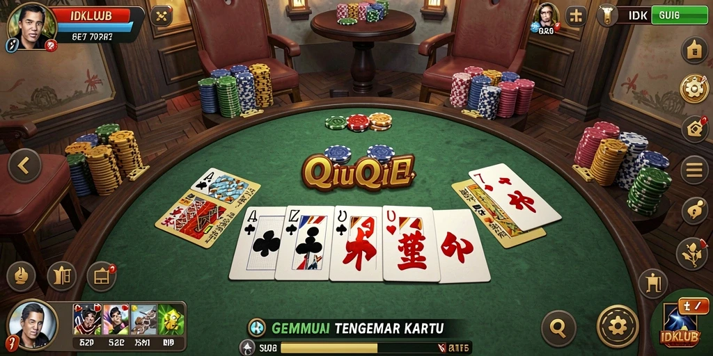 Tampilan gameplay QiuQiu yang seru dan menantang di IDKLUB.