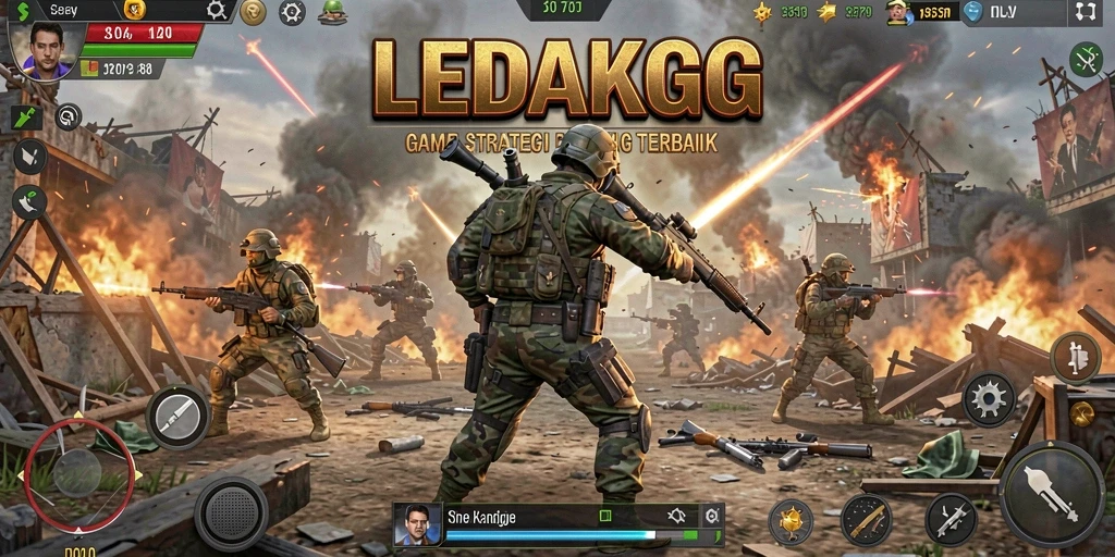 Gameplay seru dan strategis di LEDAKGG saat pertempuran.