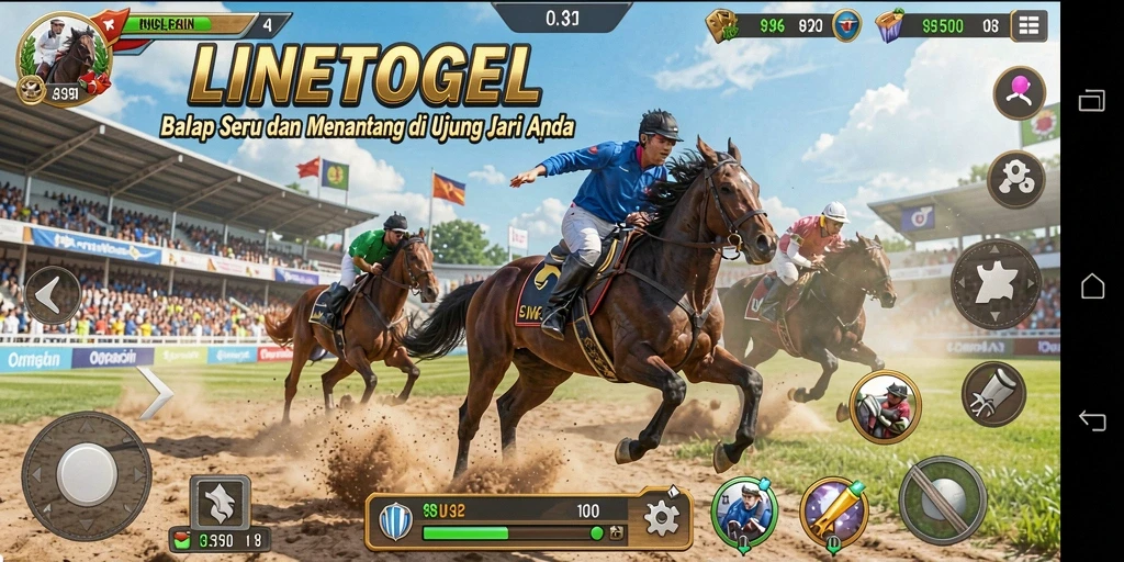 Tampilan gameplay menarik dari game balap LINETOGEL.