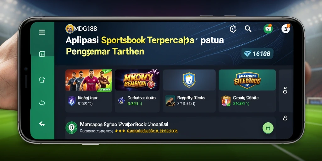 Tampilan utama MDG188 yang menampilkan taruhan olahraga.