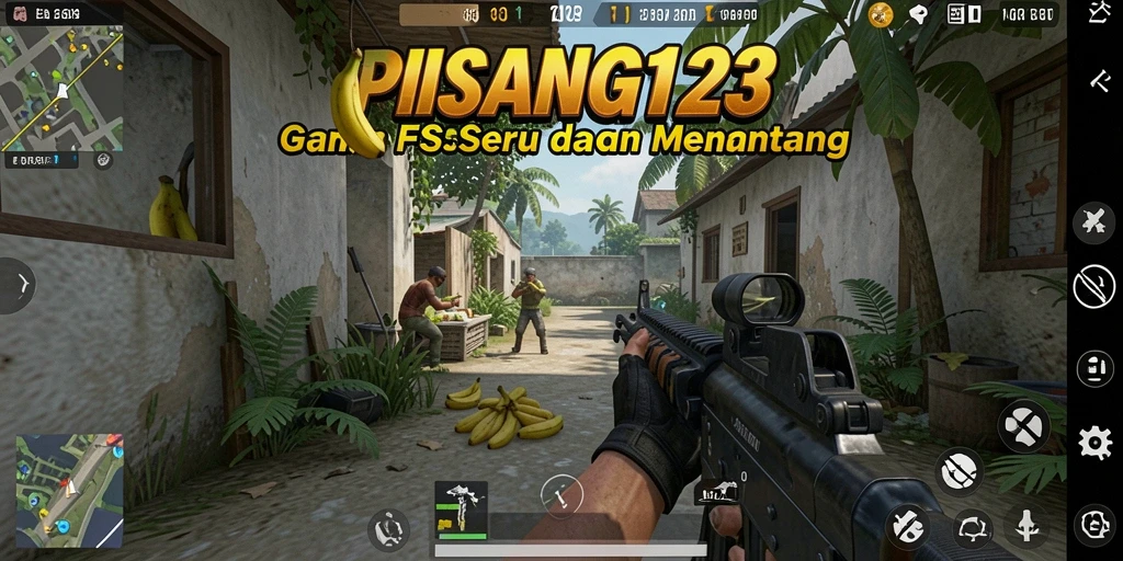 Screenshot gameplay PISANG123 menunjukkan adu tembak yang sengit.